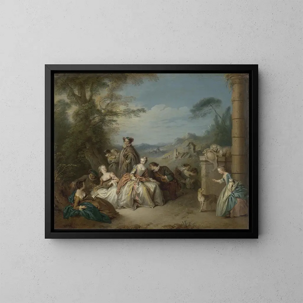 Fête galante dans un paysage - Jean-Baptiste Pater — indrammet kunstværk på væggen