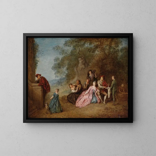L'amour et le badinage - Jean-Baptiste Pater — indrammet kunstværk på væggen