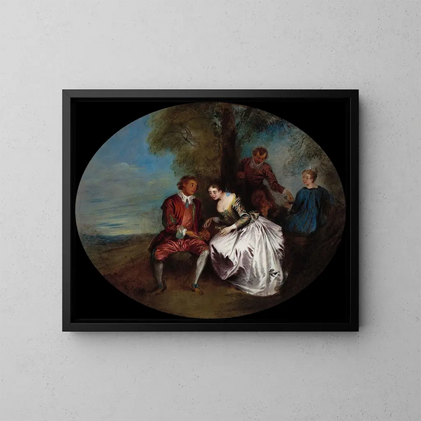 Le Dénicheur de moineaux - Jean-Baptiste Pater — indrammet kunstværk på væggen