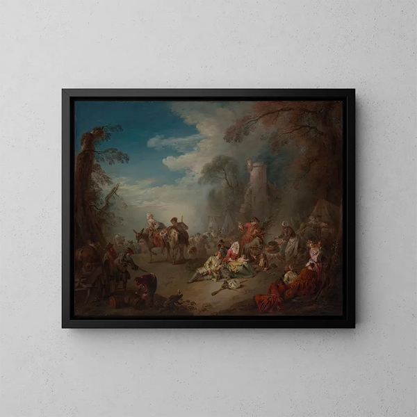 Troupes au repos - Jean-Baptiste Pater — indrammet kunstværk på væggen