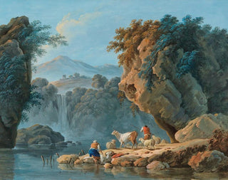 JeanBaptiste Pillement - A shepherd couple in a mountainous landscape.webp