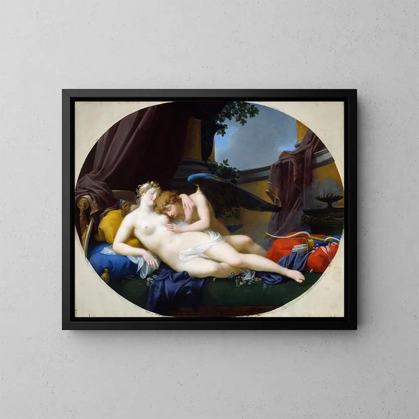 Cupidon og Psyche - Jean-Baptiste Regnault — indrammet kunstværk på væggen