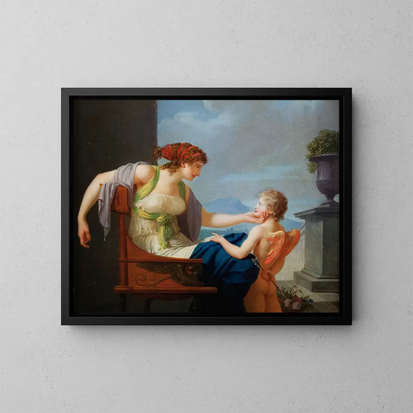 Vénus og Cupido - Jean-Baptiste Regnault — indrammet kunstværk på væggen
