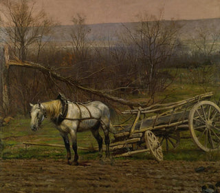 Charrette med en hest i hvid - Jean-Baptiste Édouard Detaille — visning af kunstværket