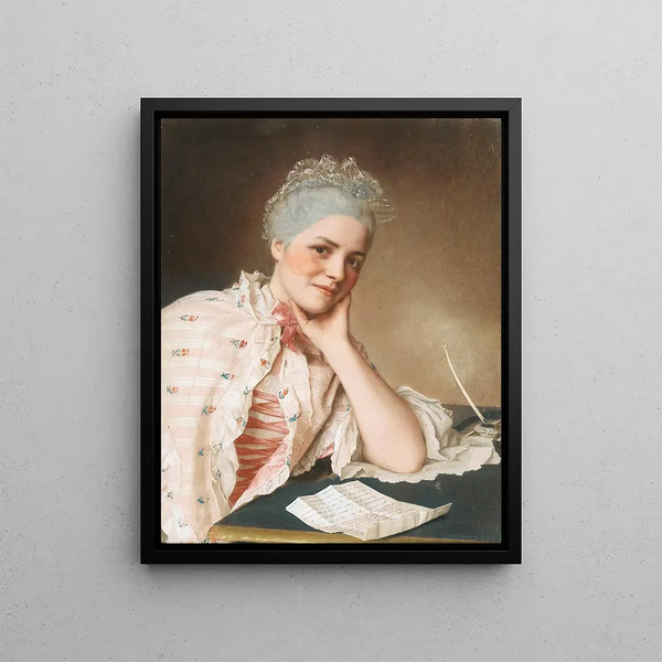 Portrait of Mrs. Jacquet - Jean-Étienne Liotard — indrammet kunstværk på væggen