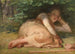 Bergère sovende i skyggen af en eg, - Jean-François Millet — visning af kunstværket