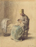 Landmandsmaleri, der vogter sit barn - Jean-François Millet — visning af kunstværket