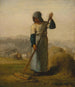 Kvinde med en rive - Jean-François Millet — visning af kunstværket