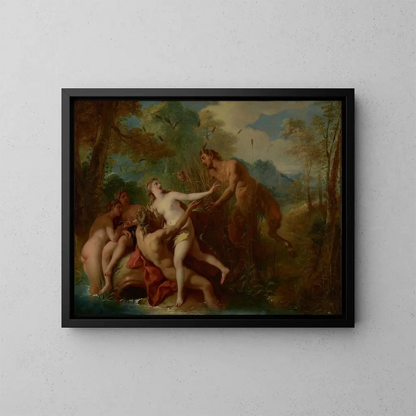Pan og Syrinx - Jean-François de Troy — indrammet kunstværk på væggen