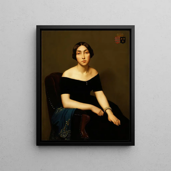 Madame Louis Antoine de Cambourg - Jean-Hippolyte Flandrin — indrammet kunstværk på væggen