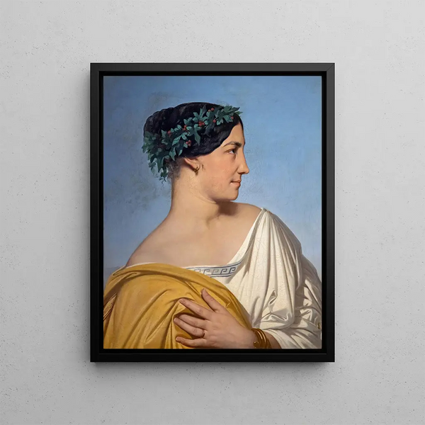 Tête de femme - Jean-Hippolyte Flandrin — indrammet kunstværk på væggen