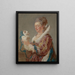 En kvinde med en hund - Jean-Honoré Fragonard — indrammet kunstværk på væggen