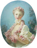 En ung blond kvinde med en rosenkrans omkring halsen - Jean-Honoré Fragonard — visning af kunstværket