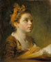 en pige, der læser en bog - Jean-Honoré Fragonard — visning af kunstværket