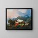 Landskabslandskab med hyrde og hyrdinde i hvile - Jean-Honoré Fragonard — indrammet kunstværk på væggen