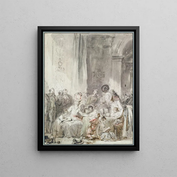 La Compétition - Jean-Honoré Fragonard — indrammet kunstværk på væggen