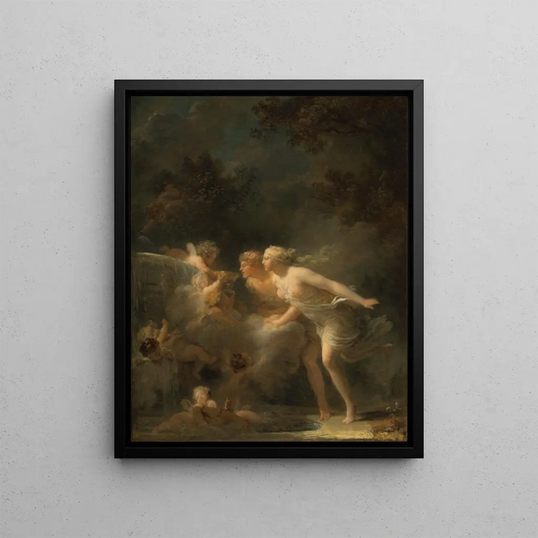 La Fontaine de l'amour - Jean-Honoré Fragonard — indrammet kunstværk på væggen