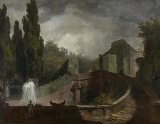 Lyst til et kunsttryk af det monumentale trappebillede fra Villa d'Este i Tivoli - Jean-Honoré Fragonard — visning af kunstværket