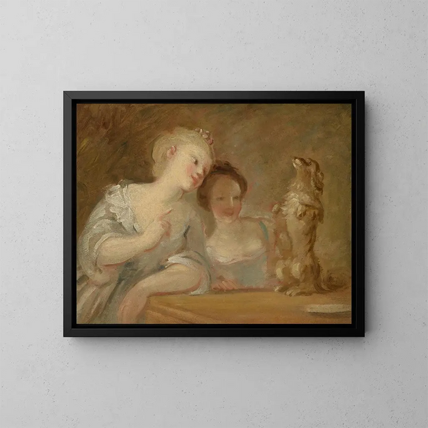 La Performance - Jean-Honoré Fragonard — indrammet kunstværk på væggen