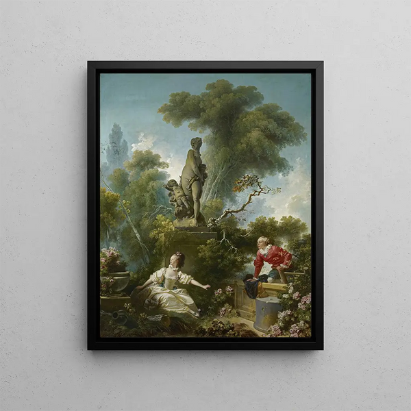 Le Progrès de l'Amour La Rencontre - Jean-Honoré Fragonard — indrammet kunstværk på væggen