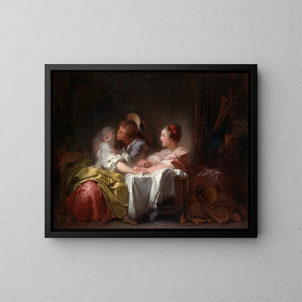 Le Baiser volé - Jean-Honoré Fragonard — indrammet kunstværk på væggen