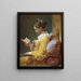 Jomfru læsende - Jean-Honoré Fragonard — indrammet kunstværk på væggen