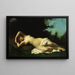 En nymfe i et skovlandskab - Jean-Jacques Henner — indrammet kunstværk på væggen