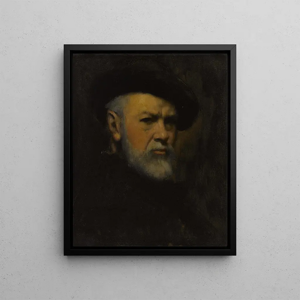 Selvportræt - Jean-Jacques Henner — indrammet kunstværk på væggen