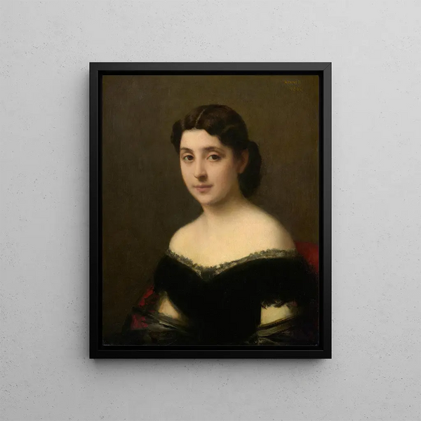 Portræt af en kvinde - Jean-Jacques Henner — indrammet kunstværk på væggen
