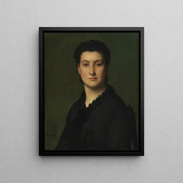 Portræt af kvinde (Konflikt af sager) - Jean-Jacques Henner — indrammet kunstværk på væggen