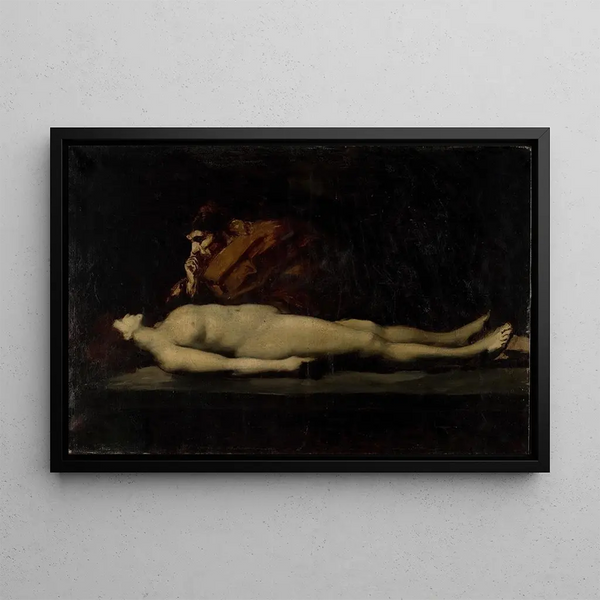 Le Lévite d'Éphraïm og hans døde kone - Jean-Jacques Henner — indrammet kunstværk på væggen