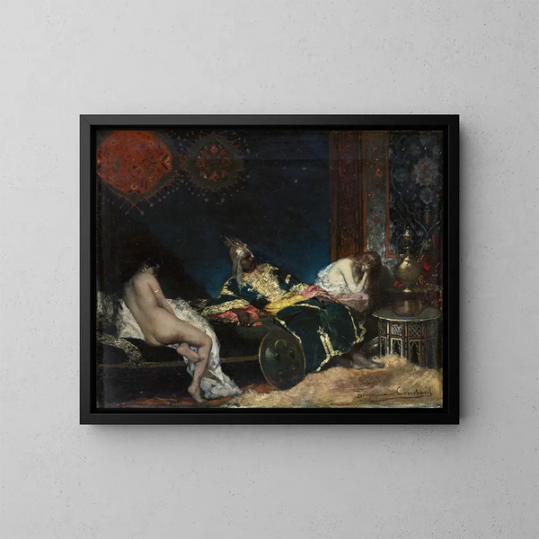 Den serbiske konkubine - Jean-Joseph Benjamin-Constant — indrammet kunstværk på væggen