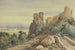 Ruine de château devant sur un pont deux hommes - Jean-Joseph-Bonaventure Laurens — visning af kunstværket