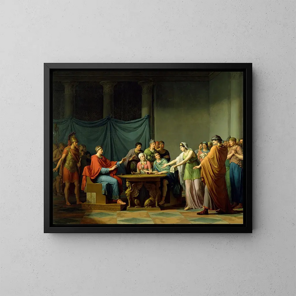 Bérénice, der kritiserer Ptolemaios - Jean-Joseph Taillasson — indrammet kunstværk på væggen