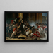 Louvre-udtagningen den 29. juli 1830, massakren på de schweiziske garde - Jean-Louis Bézard — indrammet kunstværk på væggen