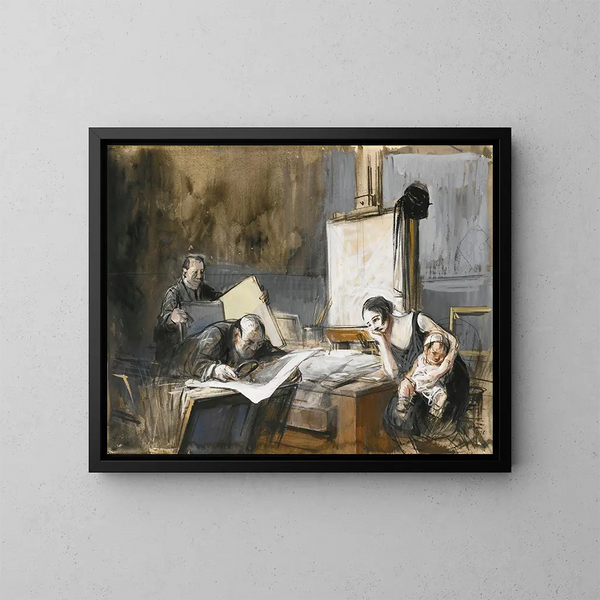 Le marchand de gravures - Jean-Louis Forain — indrammet kunstværk på væggen