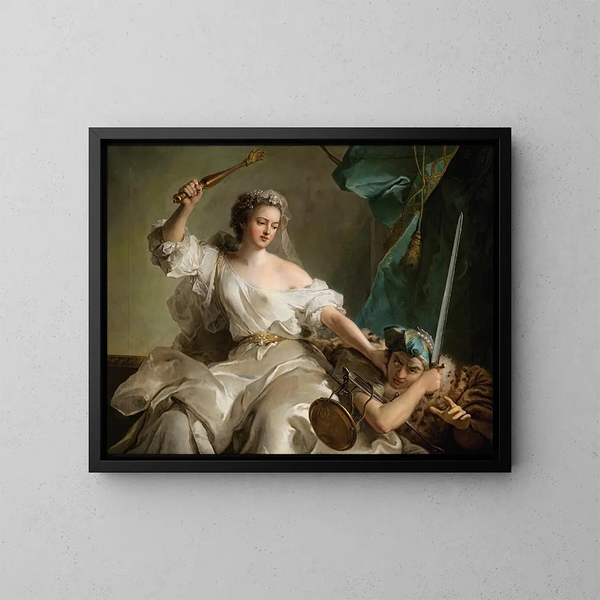 Allegori af retfærdighed, der straffer uretfærdighed 1737 - Jean-Marc Nattier — indrammet kunstværk på væggen