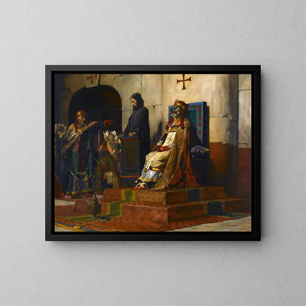 Le Jugement du pape Formose - Jean-Paul Laurens — indrammet kunstværk på væggen