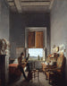 Lon Pallière 1787-1820 i sit værelse på Villa Médicis i Rom - Jean Alaux — visning af kunstværket