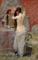 "Jeune femme nue se coiffant dans un intérieur" - Jean André Rixens — visning af kunstværket