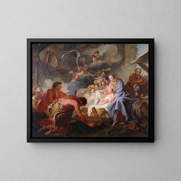 L'Adoration des bergers - Jean Baptiste Marie Pierre — indrammet kunstværk på væggen