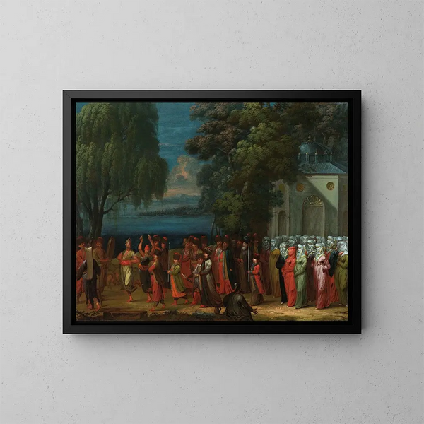 Armenisk bryllupsmaleri - Jean-Baptiste Vanmour — indrammet kunstværk på væggen