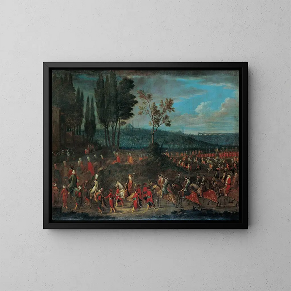 La Procession des Ambassadeurs - Jean-Baptiste Vanmour — indrammet kunstværk på væggen
