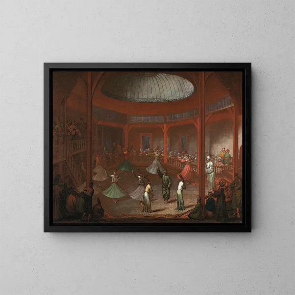 Dervish-dansere - Jean-Baptiste Vanmour — indrammet kunstværk på væggen