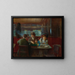 Le backgammon på café - Jean Béraud — indrammet kunstværk på væggen