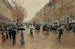 Boulevard Poissonnière i efteråret - Jean Béraud — visning af kunstværket