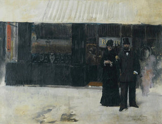 Par foran en smykkebutik - Jean Béraud — visning af kunstværket