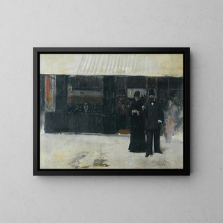 Par foran en smykkebutik - Jean Béraud — indrammet kunstværk på væggen