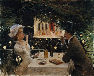Dîner aux Ambassadeurs - Jean Béraud — visning af kunstværket
