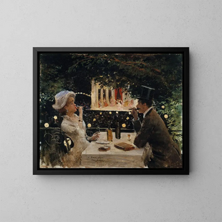 Dîner aux Ambassadeurs - Jean Béraud — indrammet kunstværk på væggen